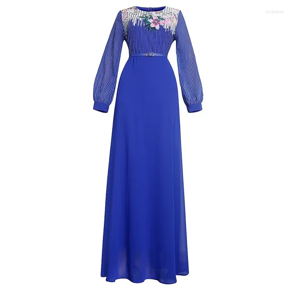 Roupas étnicas Mulheres muçulmanas Vestido longo 2023 Eid Chiffon Caftan Marocain Vestidos de festa noturna Abaya Dubai Islâmico Turco Árabe Dubai