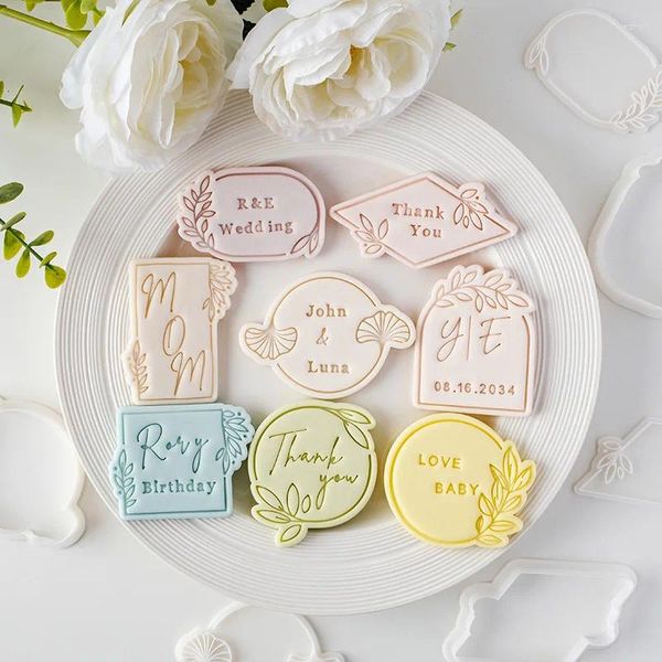 Molde de bênção para casamento, ferramentas de cozimento, cortador de biscoitos, fondant, molde para festa de aniversário, mesa de sobremesa, decoração de bolo, carimbo de pressão