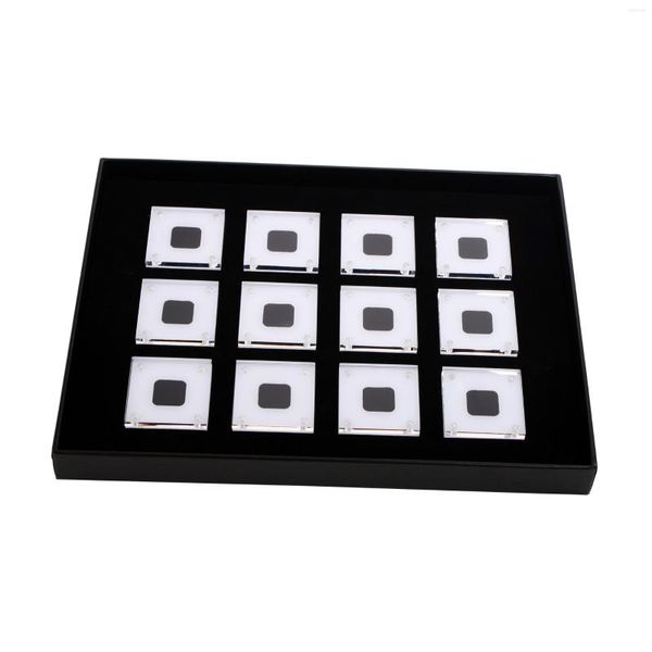 Bolsas de jóias Gemtrue Gem Transparent Display Boxes Set Acrílico Loose Diamond Show Casos 12 PCs