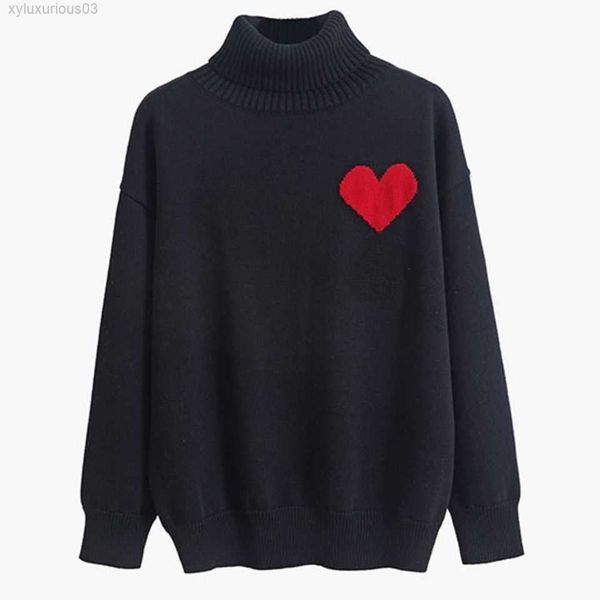Sweater Man Woman Knit High Collar Love A Women Cardigan Fashion Letter Black Slova Longa Pullover Oversizeds 20Ss