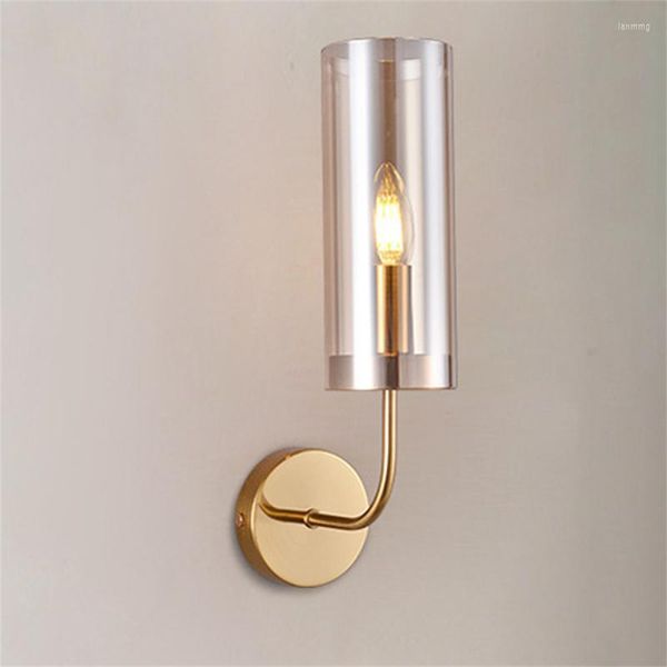 Lampada da parete Nordic Modern Hanging Paralume in vetro per soffitto E14 Luce interna a LED per comodino Camera da letto Tavolo da pranzo Soggiorno Deco