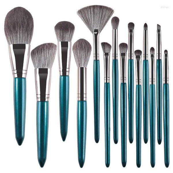 Make-up-Pinsel mit Etui, 14-teilig, professionelles Pinsel-Set, Foundation, Puder, Lidschatten, Make-up, Weihnachtsgeschenk