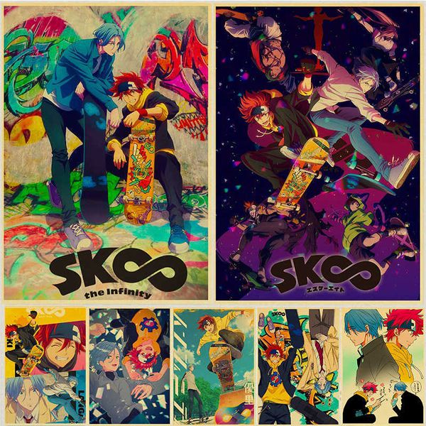 Tapeten Anime SK8 the Infinity Poster Home Raumdekoration Wandaufkleber Vintage Kraftpapier Poster Cartoon Art Painting J230224