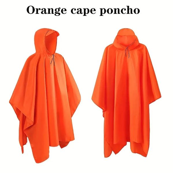 Poncho antipioggia con cappuccio impermeabile, giacca impermeabile militare per la pesca, campeggio, arrampicata, attività all'aperto