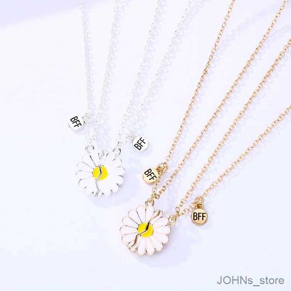 Halsreifen 2 Farbe Neue Mode Süße Schöne Kleine Gänseblümchen Blume Tropfen Öl Anhänger BFF Halskette Heiße Beste Freundin Geschenk Schmuck für Frauen Mädchen R231124