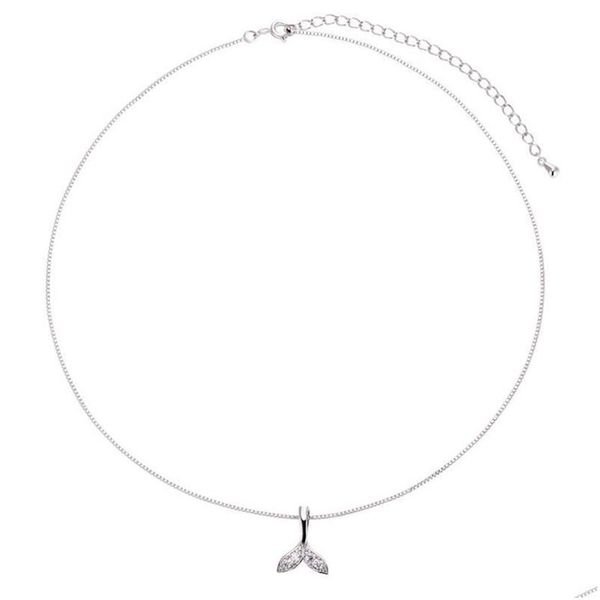 Anhänger Halsketten Meerjungfrau Schwanz Choker Halsketten Für Frauen Mädchen 925 Sterling Silber Anhänger Halskette Modeschmuck Drop Lieferung Juwel Dhldp