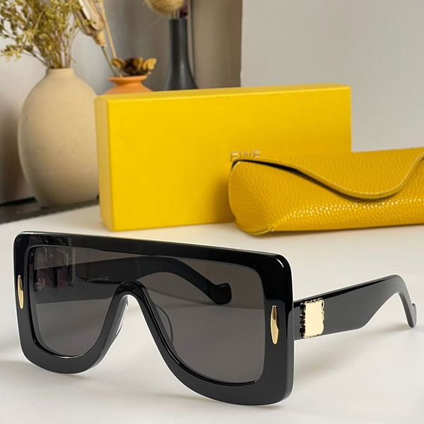 Erkekler ve Bayan Büyük Dikdörtgen Güneş Gözlüğü Moda Stili Klasik Goggles Tasarımcı Maske Güneş Gözlüğü Asetat% 100 UVA/UVB Koruma LW40106U 40104