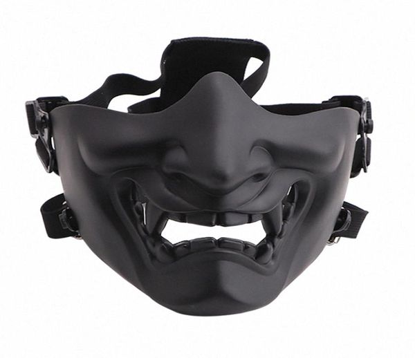 Spaventoso sorridente fantasma mezza maschera forma regolabile tattico copricapo protezione costumi di Halloween accessori aVAe9870807