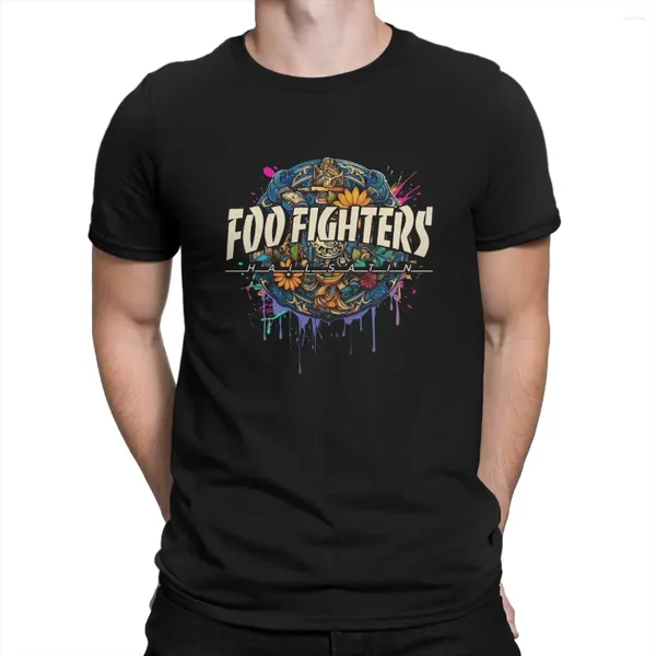 T-shirt da uomo Globe Shirt da uomo T-shirt in cotone novità Girocollo Foo Band Fighters T-shirt a maniche corte Unico