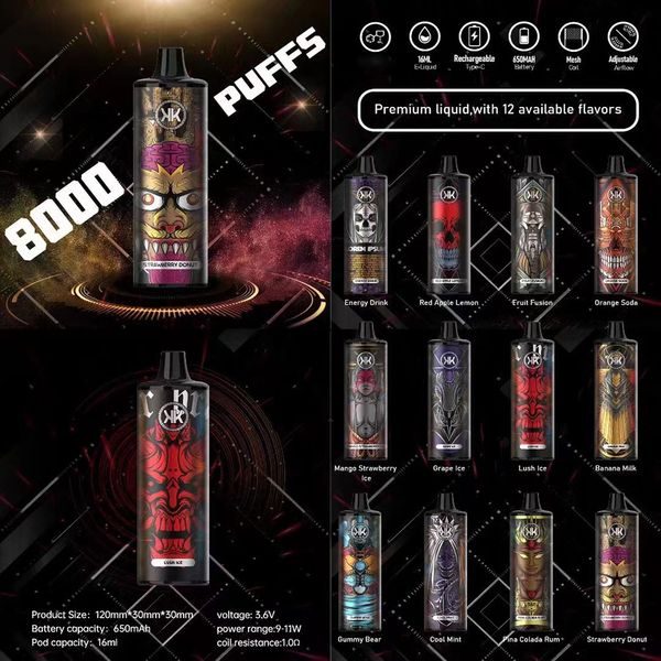 Оригинальная одноразовая электронная сигарета Vape Energy KK 8000puffs Lost Mary Puff Flex Elf ECK Bar BOU EB Design Bang King 600 5000 6000 8000 10000 12000 16000 Puffs Ecig Vape Pen