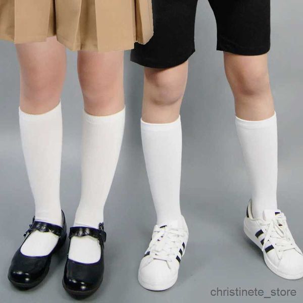 Kindersocken Kniestrümpfe Kinder Jungen Mädchen Lange Röhrensocken für Schuluniform Kinder Weiße Socken Lang Student Schwarze Kleinkind-Mädchensocken