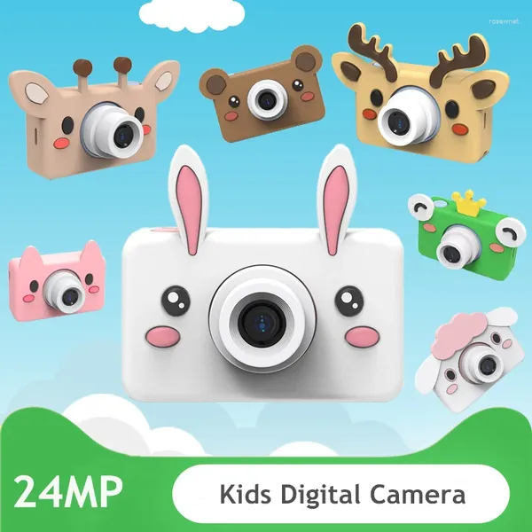 Цифровые камеры 24 -мегапиксельная камера камера Cartoon Kids Video Mini Cam Toy Birthday Gird Gordation Toys для девочки