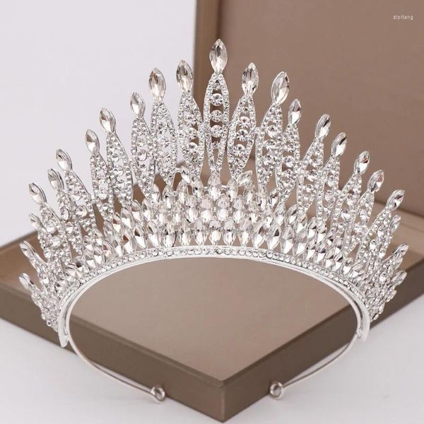 Fermagli per capelli Copricapo da sposa Diademi di compleanno per corone nuziali di fascia alta da donna color oro