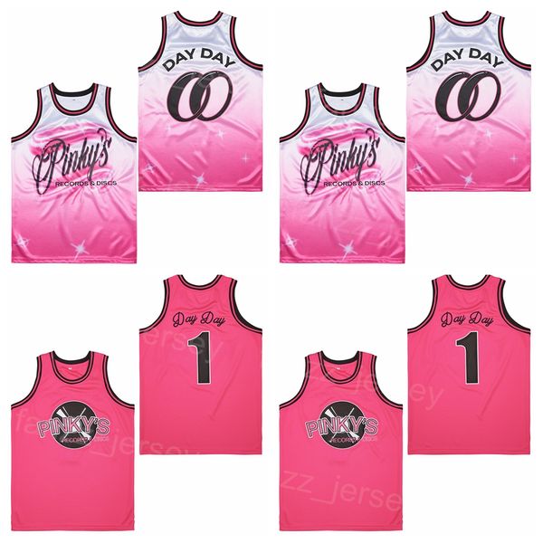 Basketball 1 Pinkys Film Jersey Day nächsten Freitag Rekorde Airbrush Nickelodeon Retro HipHop Pink Team College für Sportfans reine Baumwolle atmableVintage