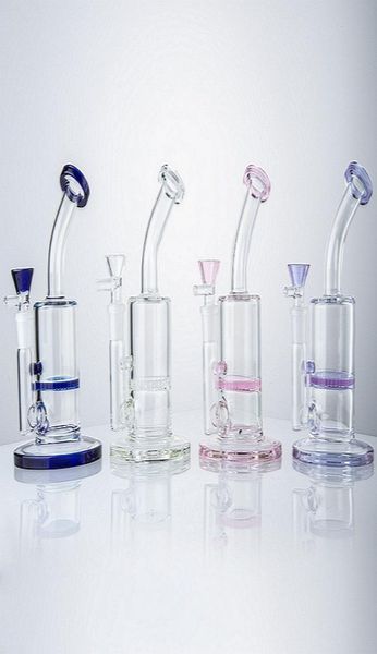 7 polegadas Hookahs Mini Pequeno 5mm de Espessura Oil Dab Rigs Honeycomb Perc Rosa Azul Clear Glass Bongs 14mm Tubulações de Água Conjunta com Heady Bowl9024127