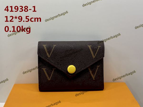 Mehrfarbige Luxus-Designer-Geldbörse für Damen, klassischer Knopf, kurze Geldbörse, modische Ledertasche, runde Geldbörse, Kartenhalter, Designer-Geldbörse, modische klassische Geldbörse M41938-AA