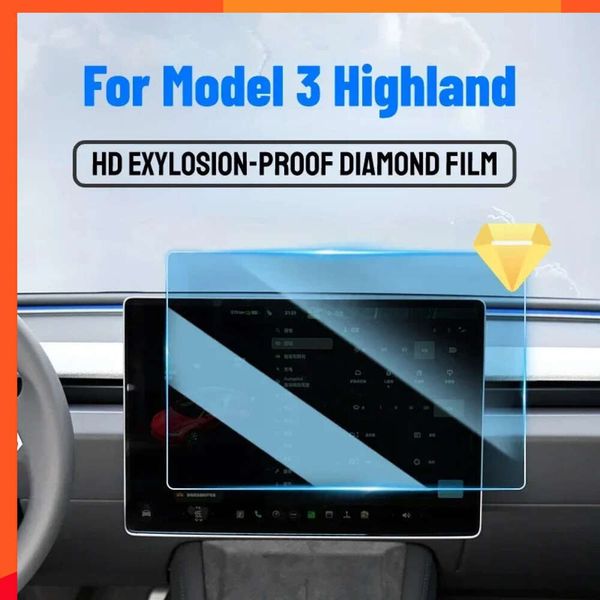Tesla Model 3 için Yeni Highland 2024 Dokunmatik Ekran Koruyucu 15 inç Merkez Kontrol Ekran Film Temperlenmiş Cam Navigasyon Koruması