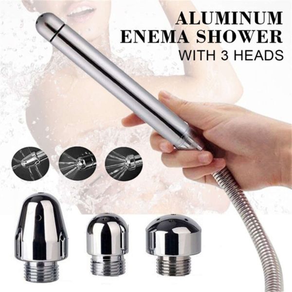 Neue hygienische Dusche für Badezimmer Einlauf Wasserdüse mit 3 Stil Kopf Anal Zutaten Douche Vaginal Clean Kit Cleaner Tool