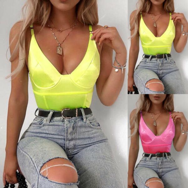 Damen Jumpsuits Strampler Trikot Bodysuit Frauen Sommer Ärmellos Tiefer V-Ausschnitt Sling Stretch Body Suit Damen Tops Skinny Jumpsuit 230424