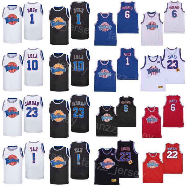 Basket Moive 10 Lola Bunny Jersey Tune Squad Looney Tunes Space Jam 2 Daffy Duck 22 Bill Murray 1 Bugs Bunny LeBron James 6 Michael 23!Pullover vintage del Taz College