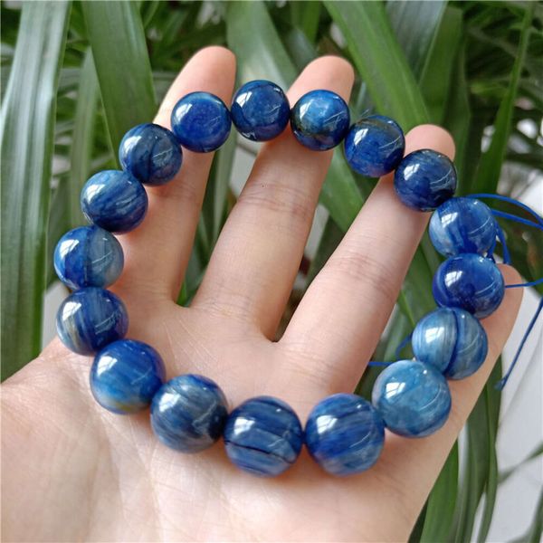 Braccialetto di cianite blu naturale all'ingrosso per braccialetti curativi di artigianato in cristallo