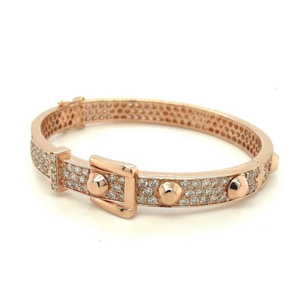 Neues, trendiges Design, edles Schmuck-Armband mit natürlichem Diamant und 14-karätigem Roségold für Damen, zur Verlobung, für den Export