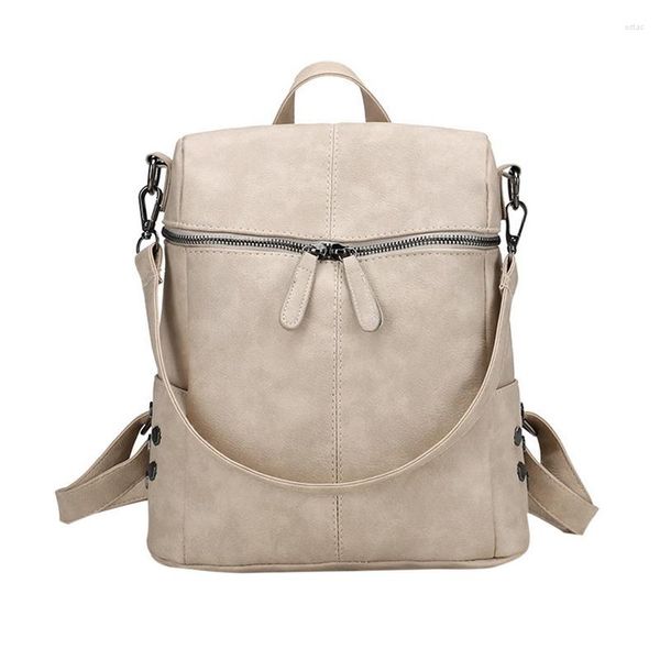 Bolsas escolares laptop backpack de moda backbag PU couro viagens femininas mochilas