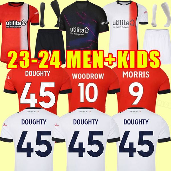 2023 2024 LUTON camisas de futebol ADEBAYO WOODROW MORRIS LOCKYER BELL BRADLEY FREEMAN DOUGHTY BERRY TOWN 23 24 camisas de futebol HOMENS CRIANÇAS