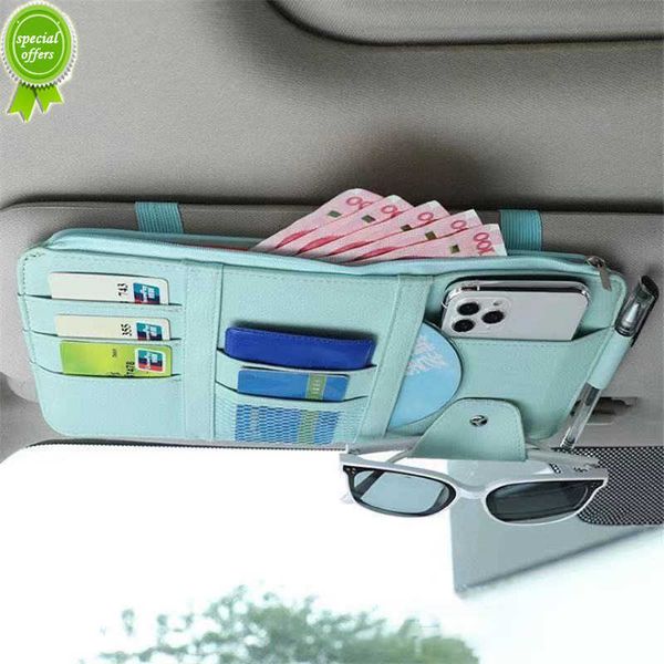 Organizador de carros de vários bolsos coloridos Auto Sun Visor Mount Storage Storage Pen Holder Organizer Acessórios Automóveis Interior