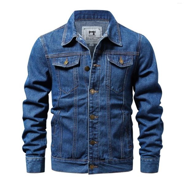 Jaquetas masculinas jaqueta jeans para homens 2023 outono casual clássico moda algodão lavado retro jeans casaco masculino roupas de marca