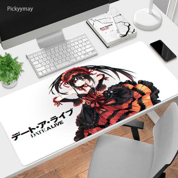 Mauspads Handgelenkauflagen Date A Live Tokisaki Kurumi Mauspad Kawaii Mauspads Anime Girl Großes Mousepad Laptop Teppich Tastatur Teppich Tischset 90x40cm J230422