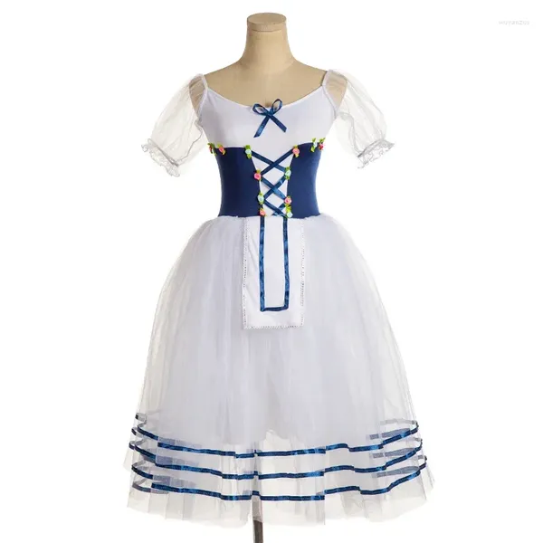 Bühnenkleidung Professionelle Mädchen Ballett Tutu Kleid Frauen Mesh Rock Kurze Puffärmel Kinder Tanz Gymnastik Trikot Kostüme