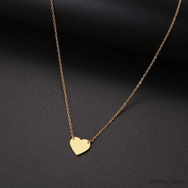 Chokers CACANA Simple Heart Chain Necklace Fashion Stainless Steel Jewelry For Women Chokers Accessories Girlfriend Party Birthday Gift R231124