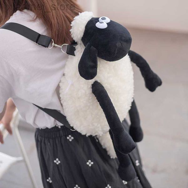 Plüschrucksäcke Cartoon Cute Black Lamb Rucksack Große Kapazität Plüschpuppe Spielzeug Valentinstag Geburtstag Weihnachten Für Kinder Freundin