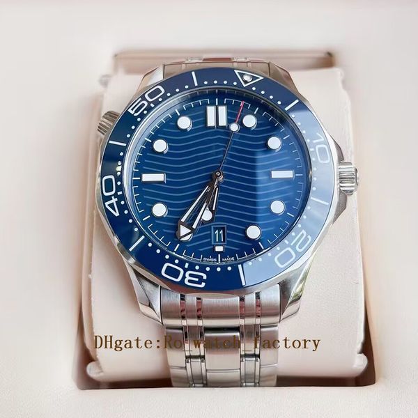 Caice de aço masculino 210.30.42.20.03.001 Blue Buzel Blue Texture Dial Co 8800 Automático relógios de escala de esmalte automático
