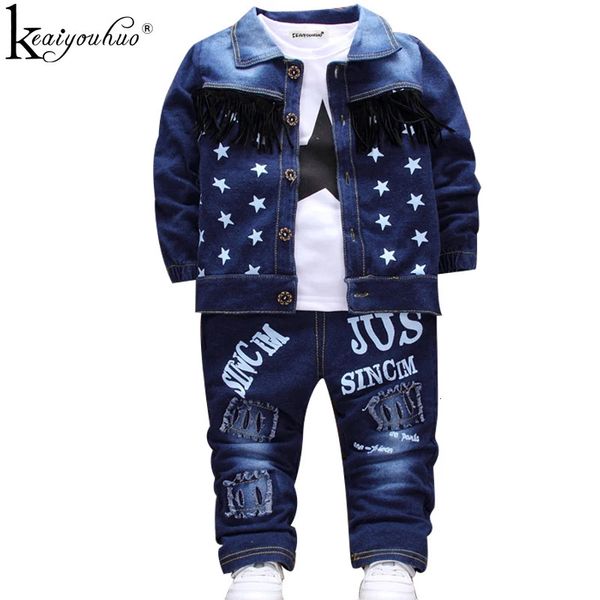 Abiti coordinati per la famiglia 2023 Moda Autunno Neonati maschi Vestiti Set Tuta sportiva Set per bambini Bambini Denim per abbigliamento 1 3 4 anni 231124