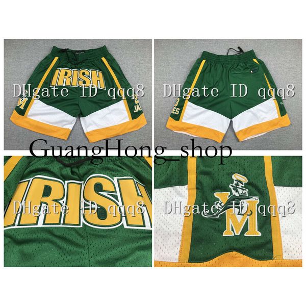 Hochwertige St. Vincent Mary High School Irish 23 James Basketball Pantaloncini Da Sport Shorts Basket College Hose Tasche Selten