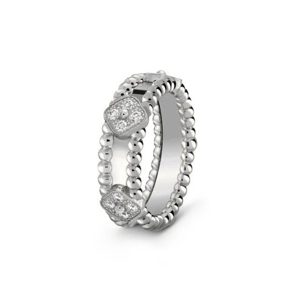 Designer de trevo de quatro folhas caleidoscópio ring925 Silver Special Logo Womens e Mens Luxo Jóias de Titânio Aço nunca manche