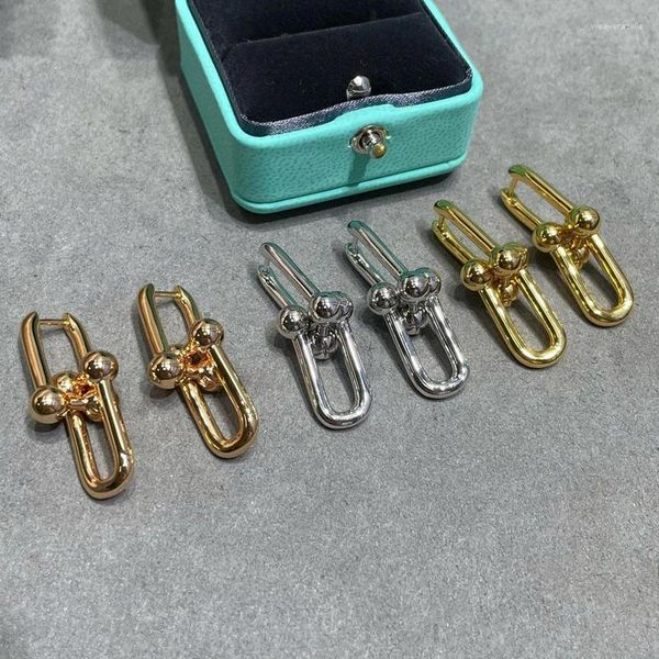 Stud Küpe Klasik 925 STERLING Gümüş U-Ring Tokası Kadınlar için Basit Moda Takı Yıldönümü Hediyesi