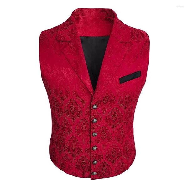 Gilet da uomo Gilet da uomo con motivo cachemire Gilet da sposa formale casual Slim Fit Business Smart per uomo senza maniche rosso e blu