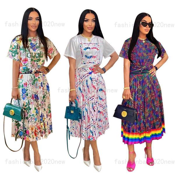 Kadın Tasarımcı Lüks Kanal Klasik Kadın ggity Bohemya Elbise Kadın Retro Etek Bayan Moda Renkli Afrika Seksi Etek İki Parça Elbise