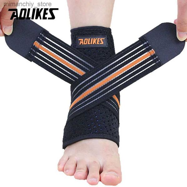 Suporte para tornozelo AOLIKES 1 PCS Sport Breathab Ank Brace Protector Adjustab Ank Support Pad Proteção Elastic Brace Guard Support Futebol Q231124