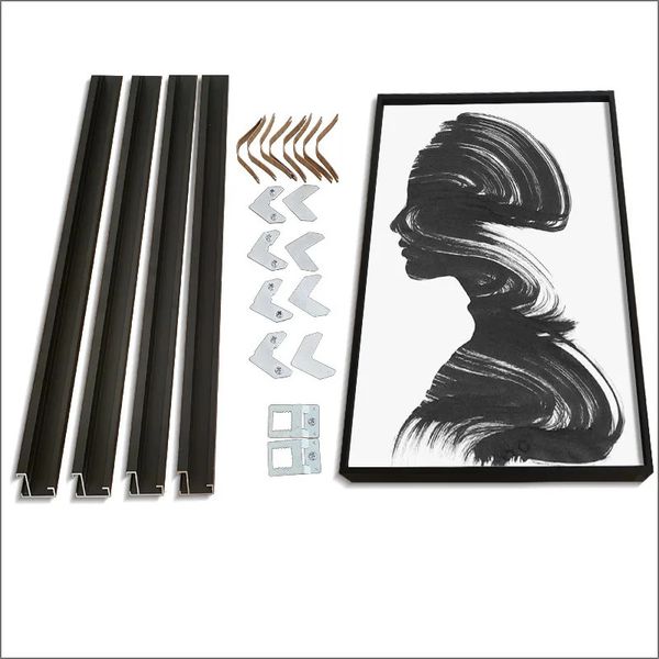 Objetos decorativos Figurinhas Modern Po Frame ser usado para pintura em tela Pintura de parede de diamantePôster de imagem de liga de alumínio 60X60 231123