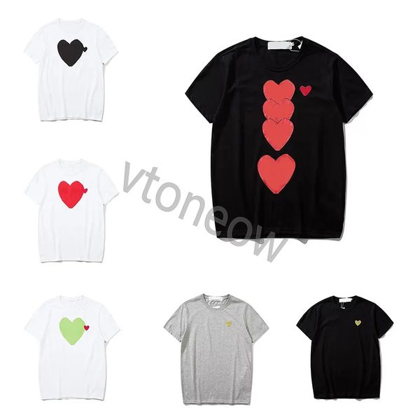 Neue Sommer Herren T-Shirts Plays T-Shirt Kurzarm Damen Stickerei Herz Kurz Rot Heartiwsp Asiatische Größe S-4XL