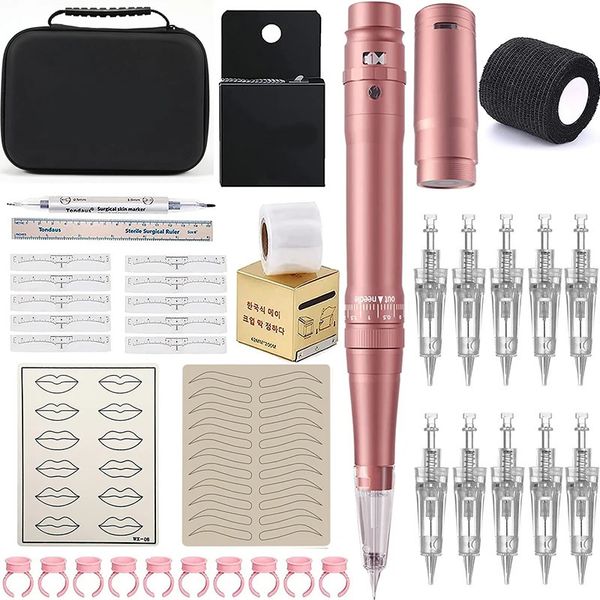 Máquinas de remoção de tatuagem Kits de máquinas profissionais PMU Pen Microblading Sobrancelhas Lip Cartucho Agulhas Maquiagem Permanente Body Art Supplies 231123