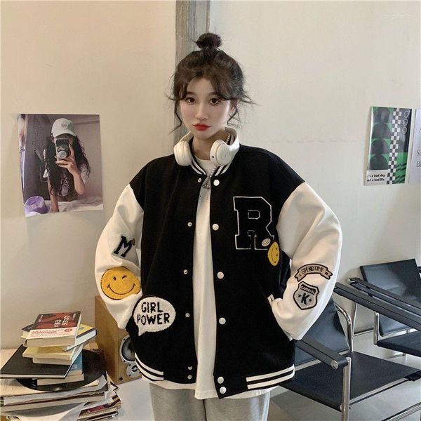 Damenjacken 2023 Hiphop American Bomber Cyber Y2k Jacke für Mädchen Frühling Baseball Basic Jaket Techwear Cardigan Damen Mantel Boyfriend