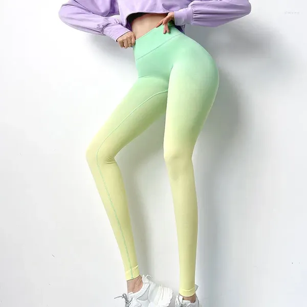 Kadın pantolonları Seksi Bulift Kadınlar için Tozluk Push Up Up Smor Spor Gym Fitness Gradient Renk Dikişsiz Egzersiz Jogging Pantolon