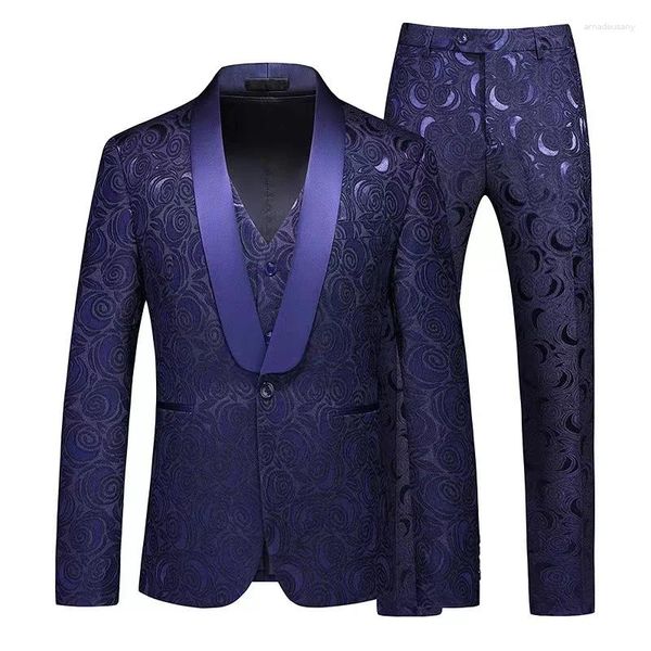 Erkek takımları beyaz siyah lacivert 2piye tam set düğün iş elbisesi ceket pantolon moda slim fit 7xl için