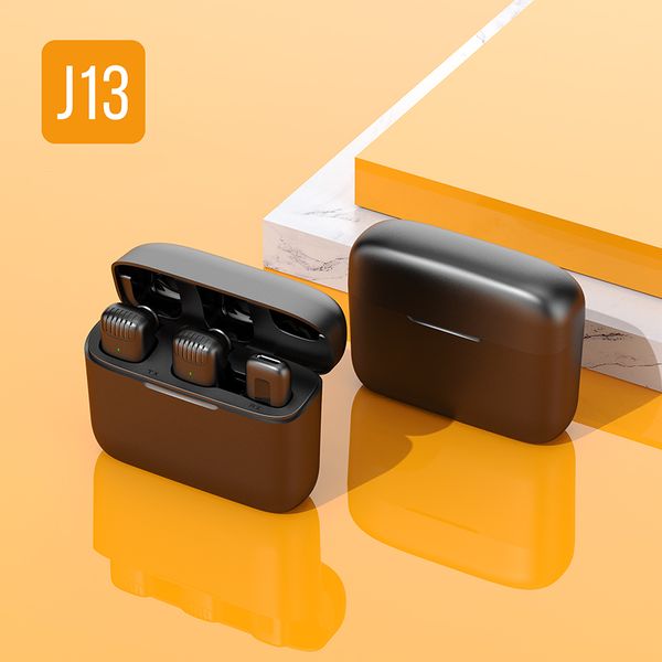 J13 Wireless Lavalier-mikrofon Rauschunterdrückung Audio Video Aufnahme Mini Mikrofon Mit Lade Fall Drahtlose Mikrofon für Handy