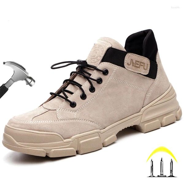 Botas de alta qualidade homens sapatos de segurança de trabalho com tampa de aço à prova de punção tênis esportivos segurança de construção